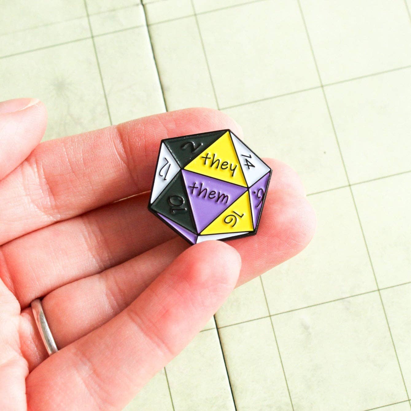 Mystery Dice Goblin - DnD They/Them Pin