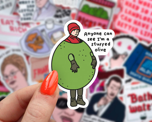 HeyHunsItsNicole - Stuffed Olive Vinyl Sticker | Glossy Laptop Sticker