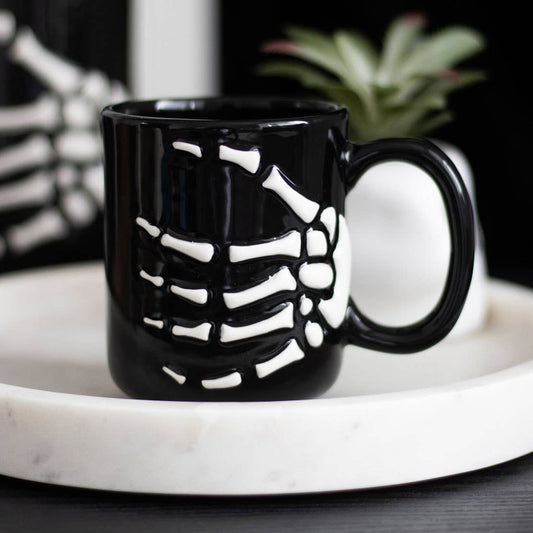 Something Different Wholesale - Gothic Halloween Skeleton Hand Mug