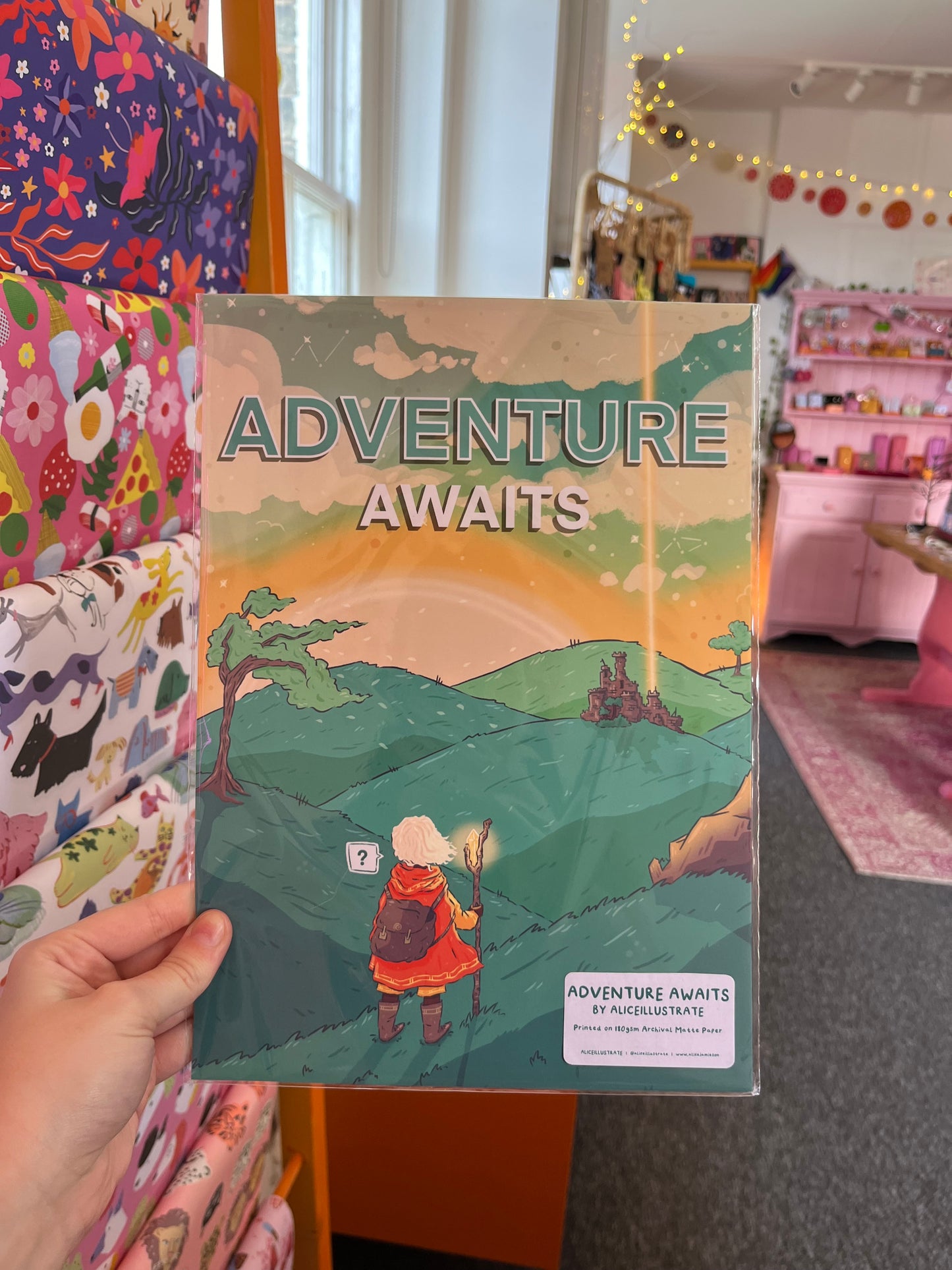 A4 adventure awaits print - Alice Illustrate