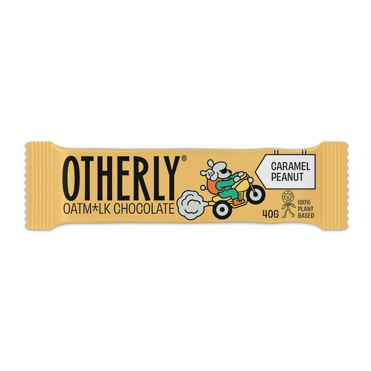 OTHERLY: OATM*LK CHOCOLATE - Oatm*lk Chocolate Coated Peanuts & Caramel Bar // Vegan // 40g