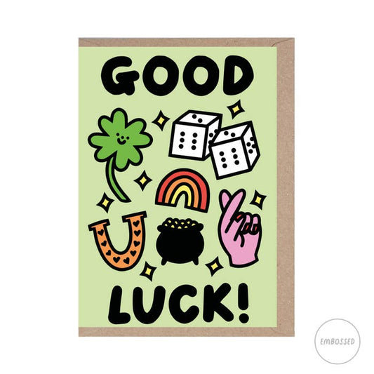 Rumble Cards - Good Luck - Greeting Card - Cute - Lucky - You Can Do It