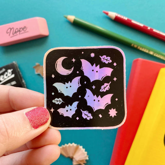 Stacey McEvoy Caunt - Bats Holographic Sticker: Loose Sticker