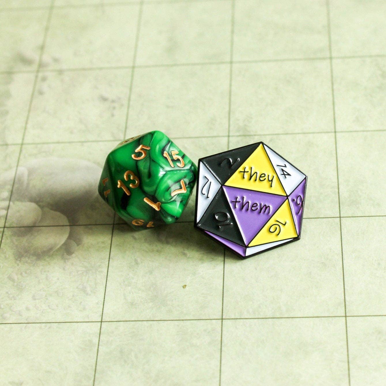 Mystery Dice Goblin - DnD They/Them Pin