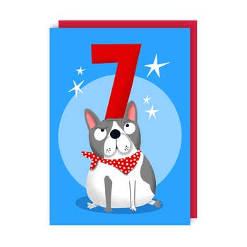 Lucy Maggie Designs - Dog Seven Age Birthday Card