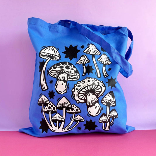 Stacey McEvoy Caunt - Blue  Mushroom Tote Bag