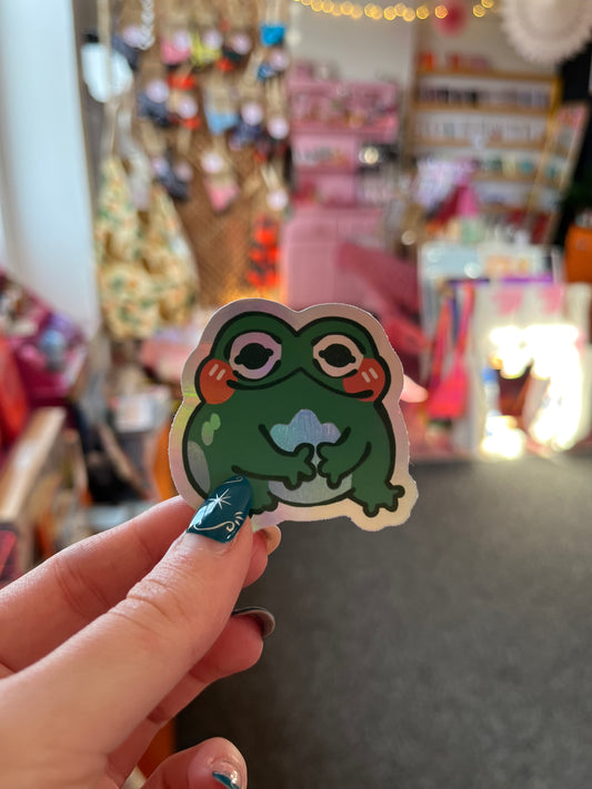 Holo frog sticker - illuroses