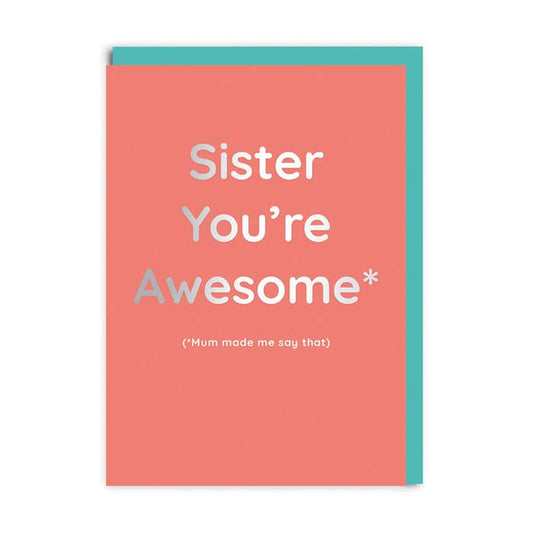 Ohh Deer UK + EU - Sister You're Awesome Greeting Card