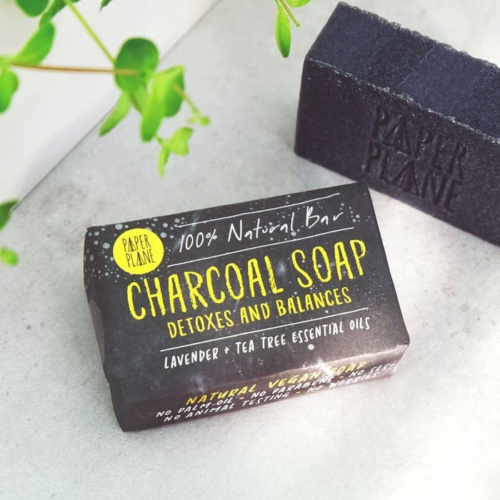 Paper Plane - Charcoal Bar 100% Natural Vegan Soap