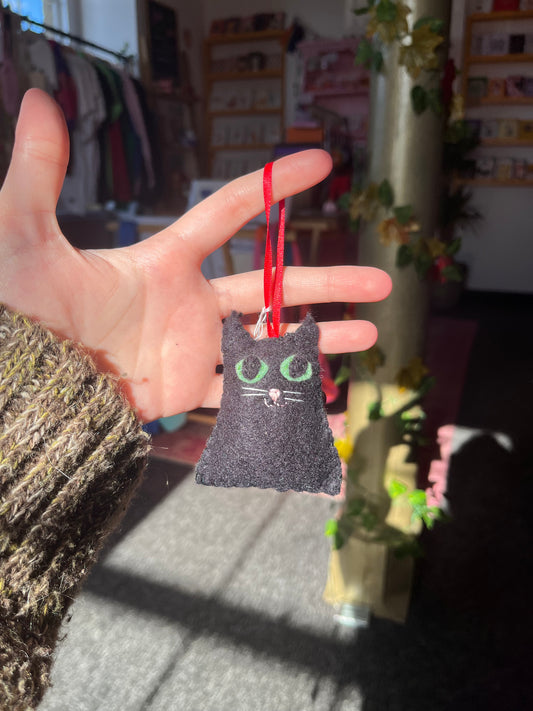 Black cat felt decoration - Lydia Coventry