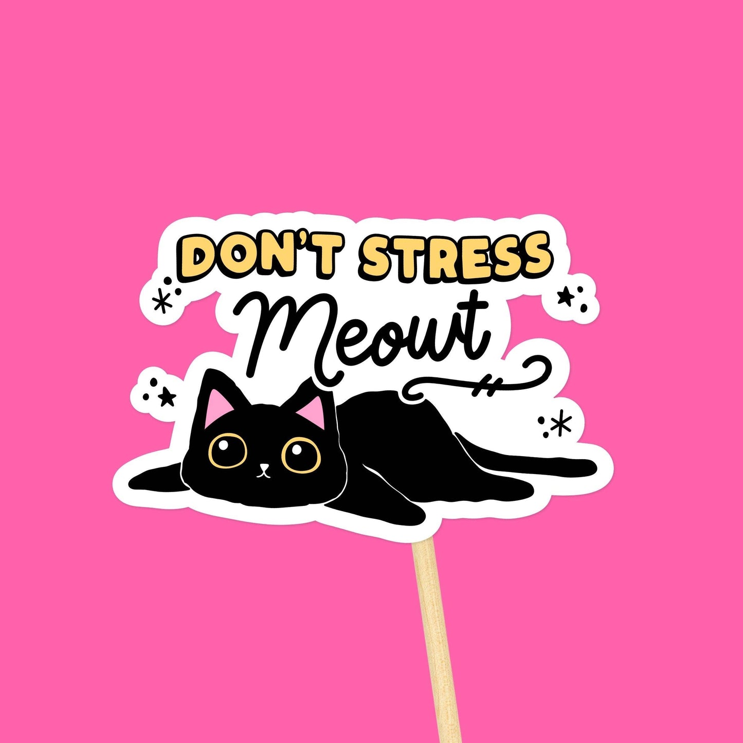 Positively Mental - Cat Sticker, Funny Mental Health Sticker, Dishwasher Safe