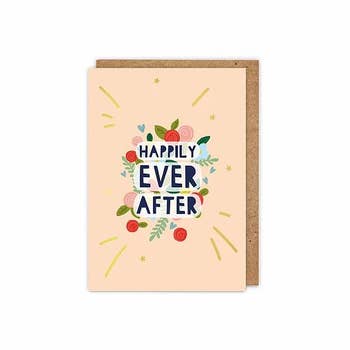 Zoe Spry - Gold Foiled 'happily Ever After' Wedding Greetings Card