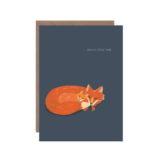 Hutch Cassidy - Fox and Cub New Baby Greetings Card