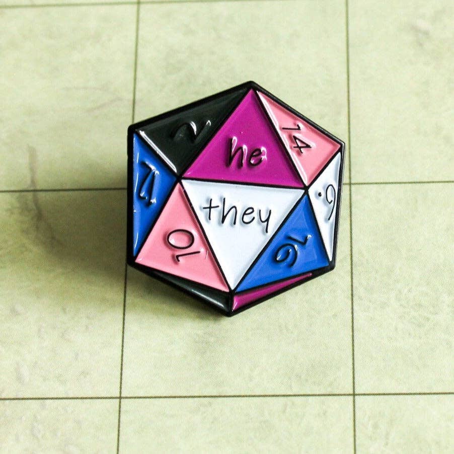 Mystery Dice Goblin - DnD He/They Enamel Pin