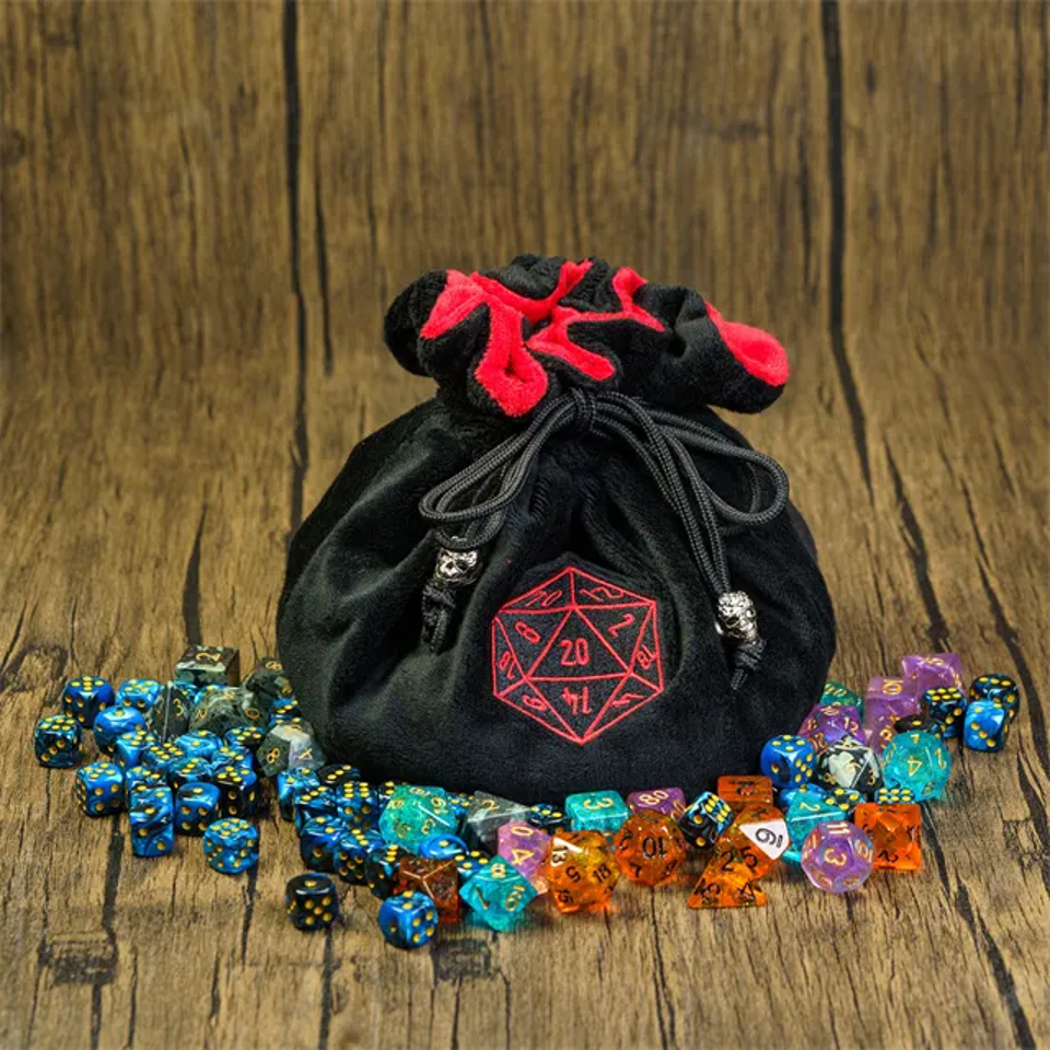 Tabletop Dominion Limited - Velvet Vault | Super-Soft Large Dice Bag | Black