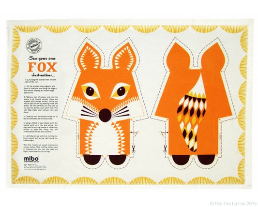 mibo - Fox Teatowel DIY stuffed Animal Kit