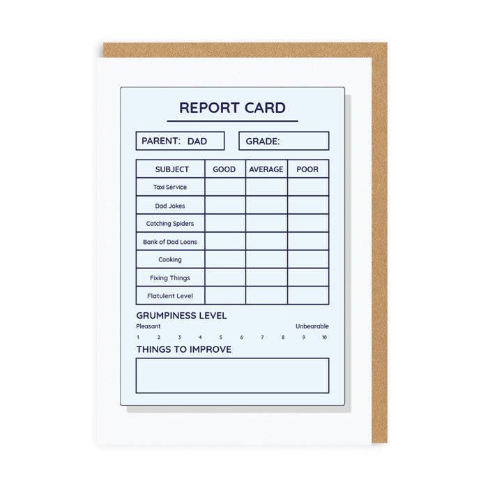 Ohh Deer Dad Report Card