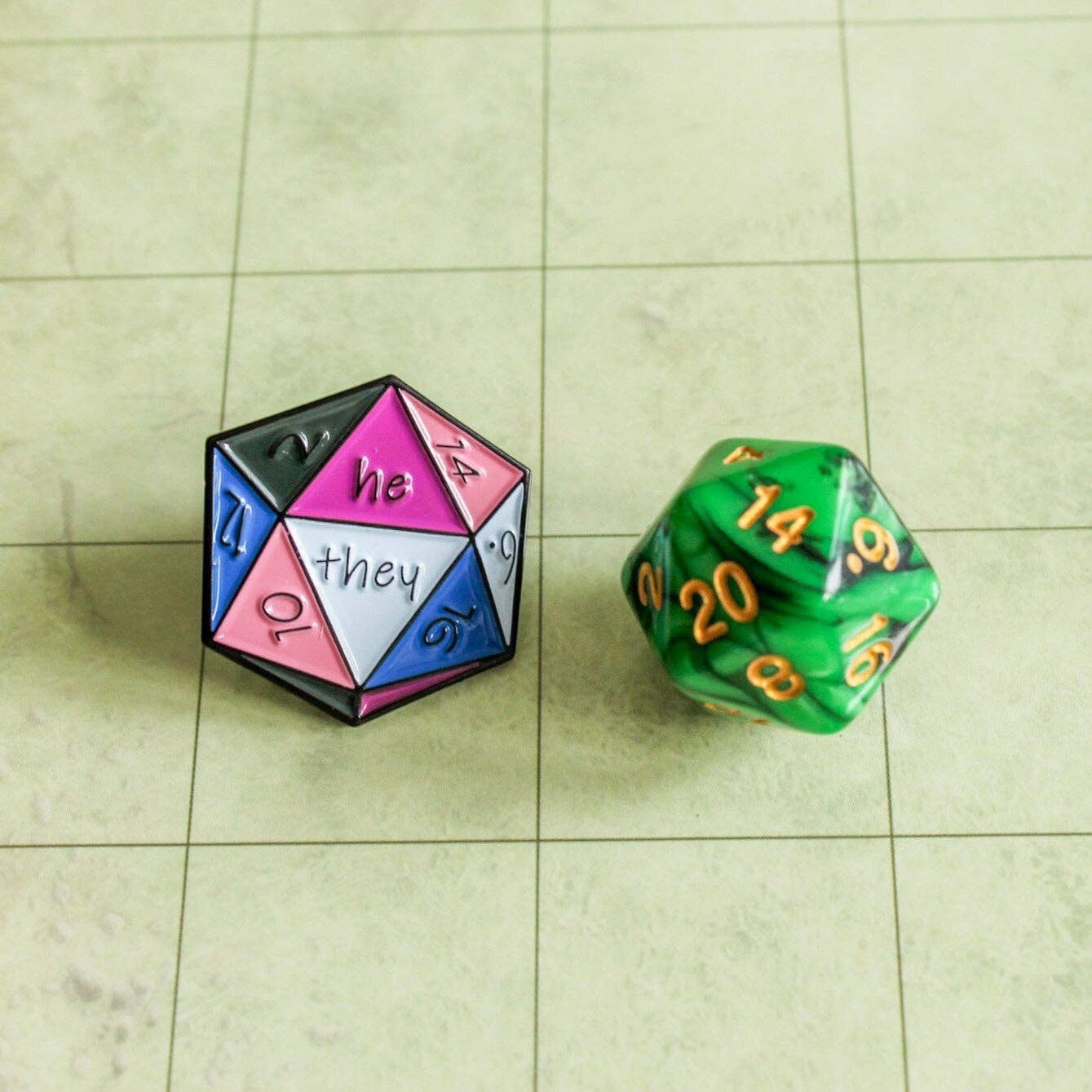 Mystery Dice Goblin - DnD He/They Enamel Pin