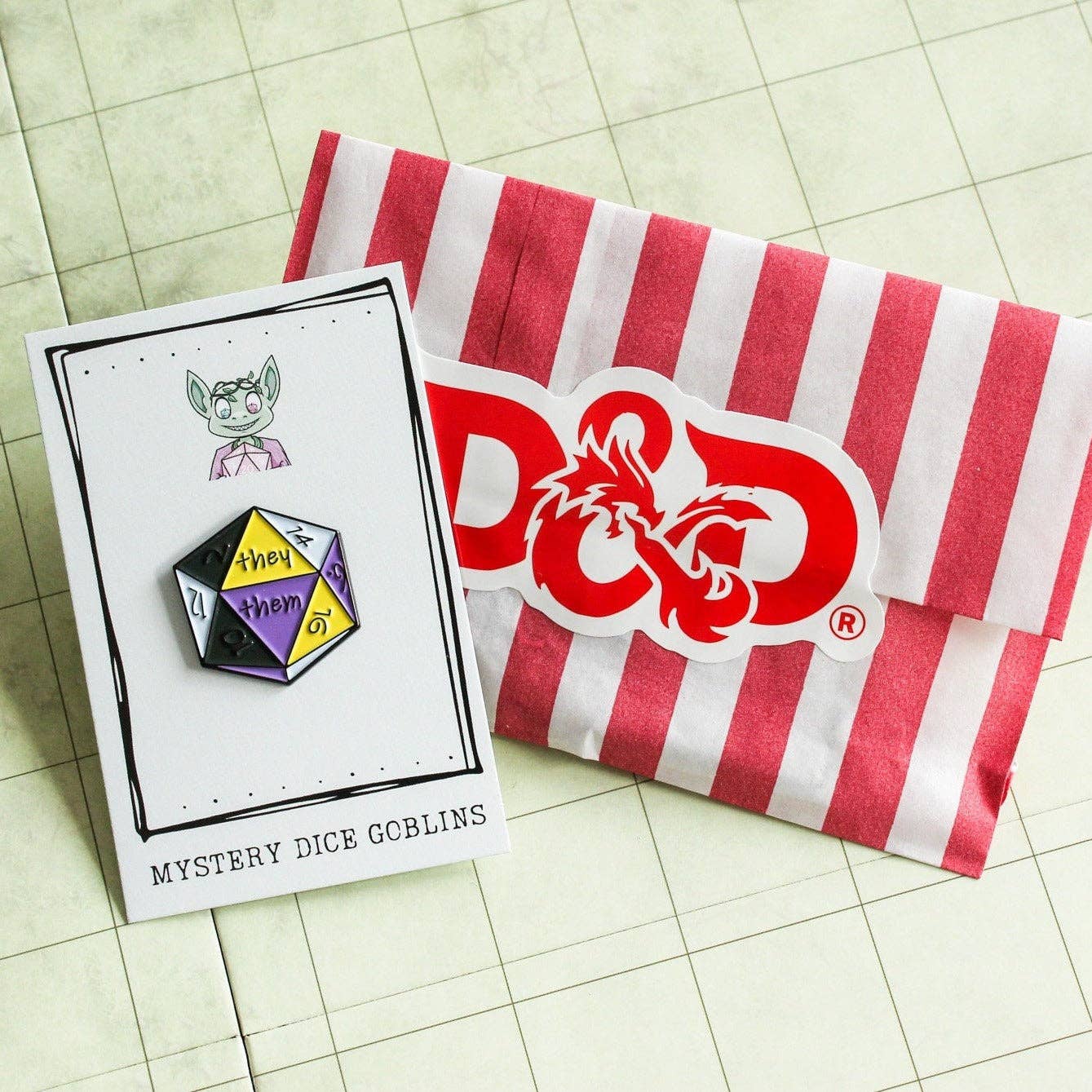 Mystery Dice Goblin - DnD They/Them Pin