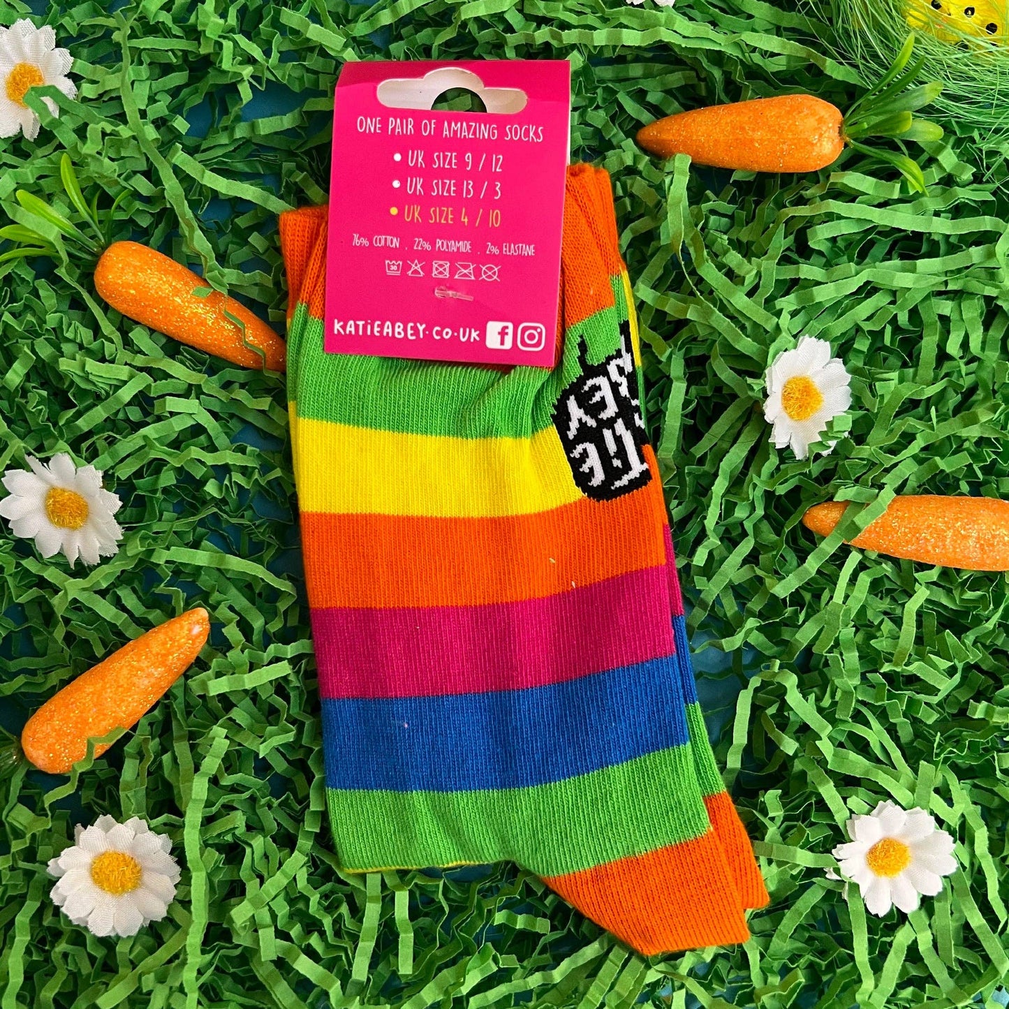 Katie Abey - C*ck Womble Rainbow Sweary Cat Socks