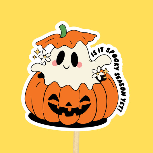 Positively Mental - Spooky Season Sticker, Halloween Pumpkin Waterproof Sticker