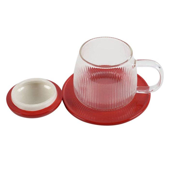 Something Different Wholesale - Glass Mushroom Mug and Saucer