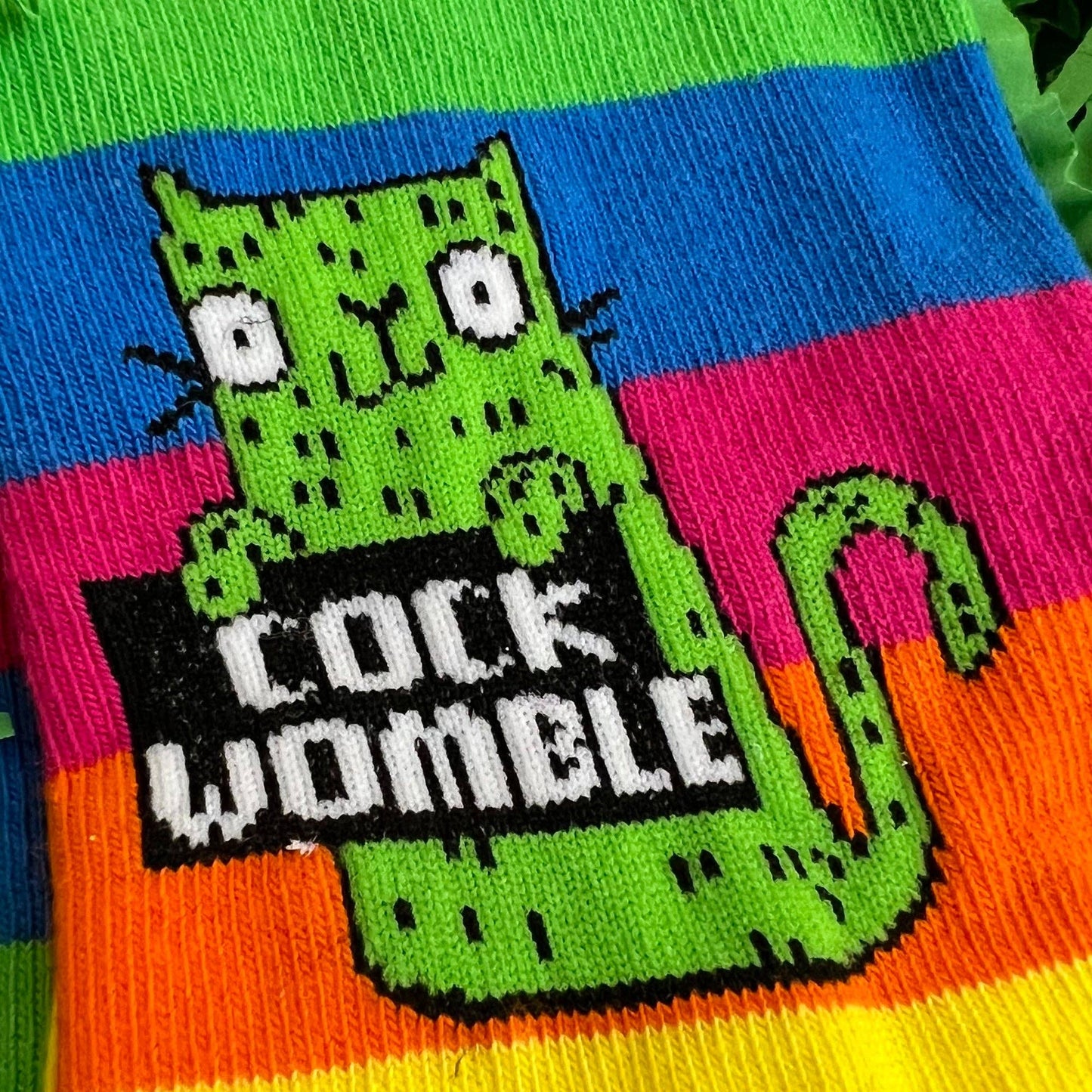 Katie Abey - C*ck Womble Rainbow Sweary Cat Socks