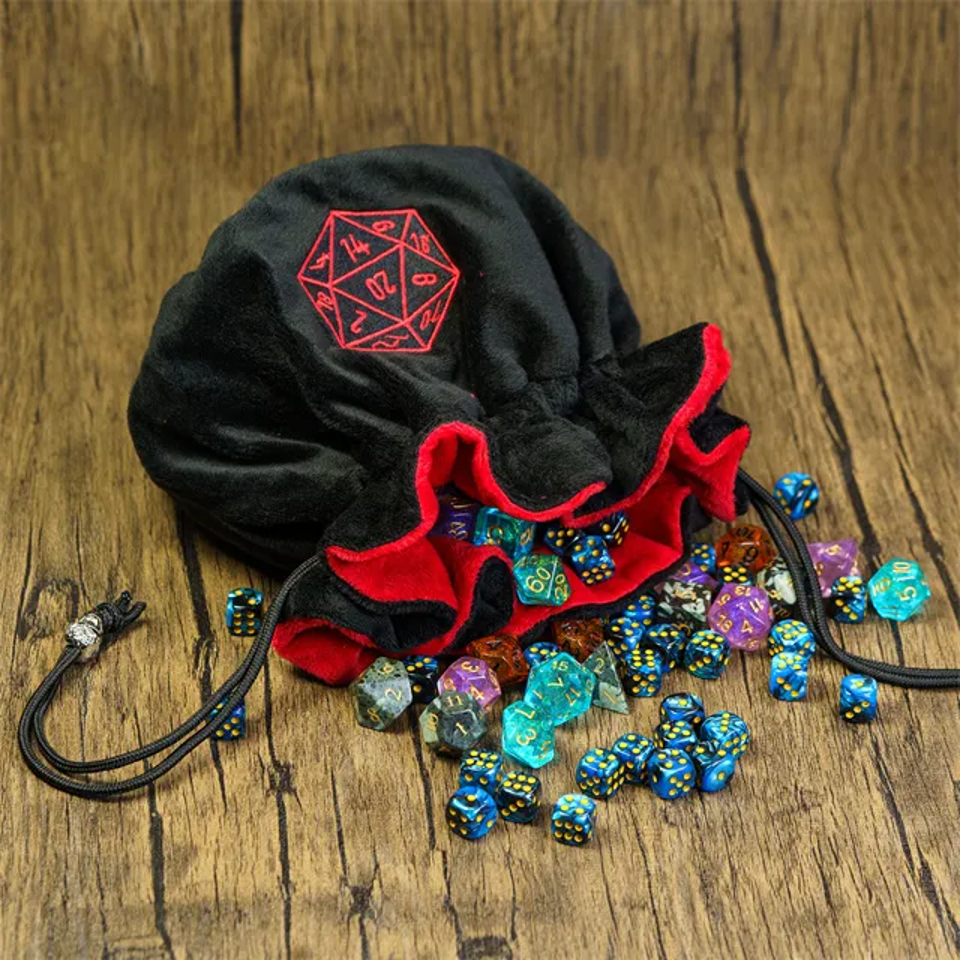 Tabletop Dominion Limited - Velvet Vault | Super-Soft Large Dice Bag | Black