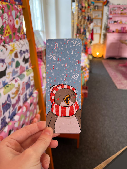 Holiday penguin bookmark - Alice Illustrate