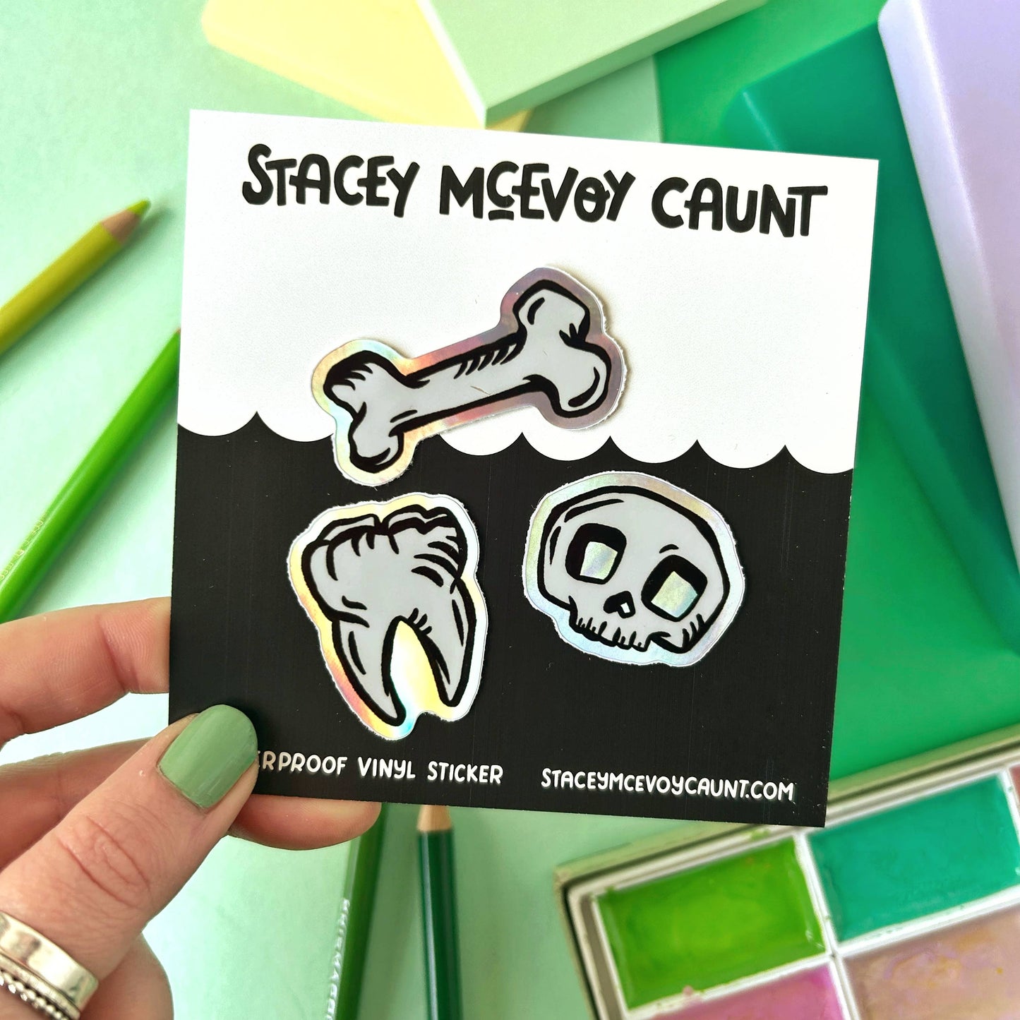 Stacey McEvoy Caunt - Bones Holographic Sticker Set