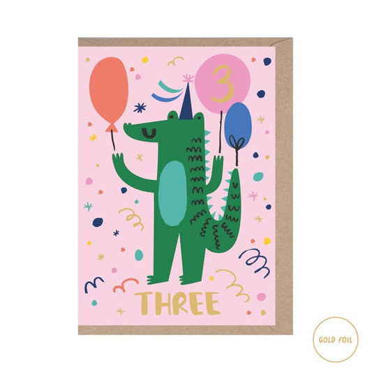 Rumble Cards - 3 - Three - Crocodile - Animal Themed - Number Cards - Kids