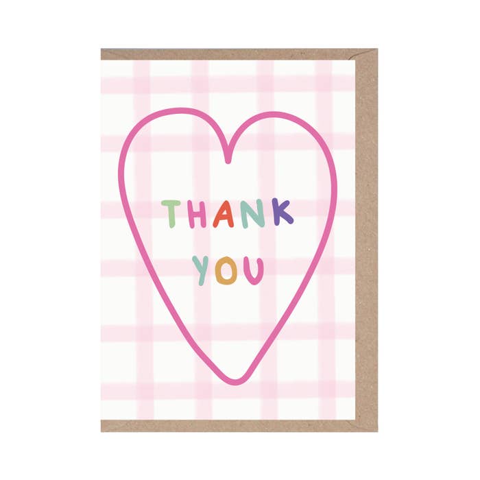 Rumble Cards - Gingham Thank You Card - Cute Card - Greeting Card