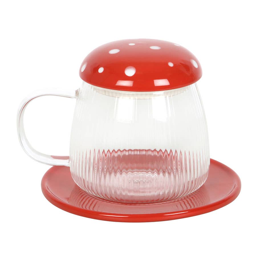 Something Different Wholesale - Glass Mushroom Mug and Saucer