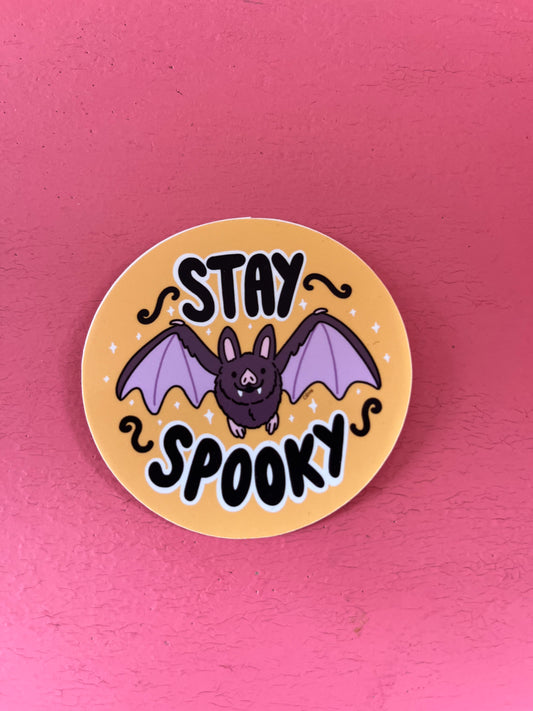 Stay spooky sticker - batty blossom