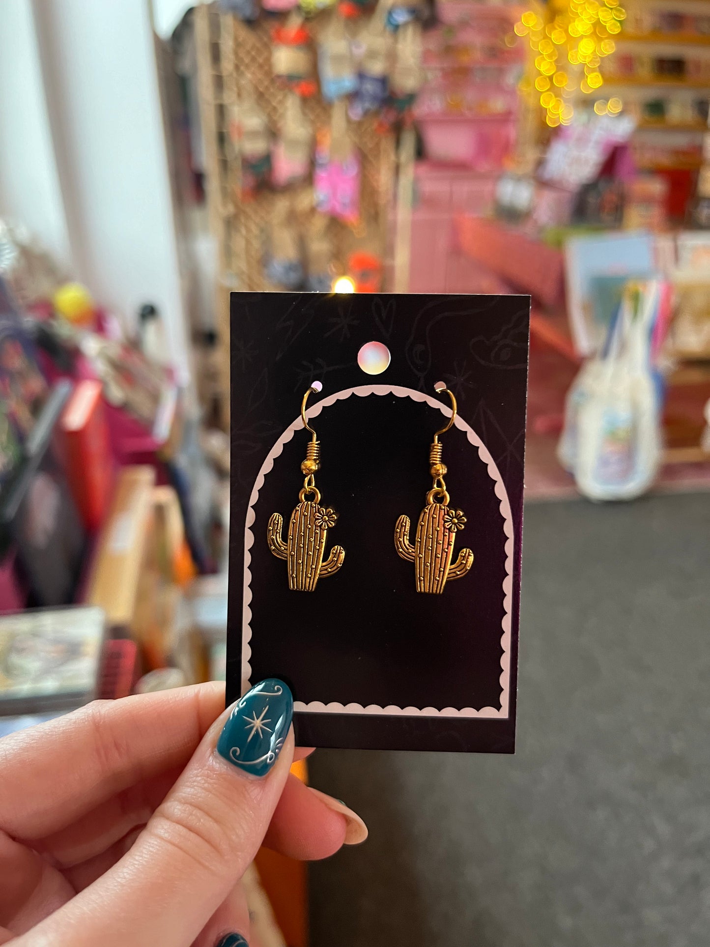 Gold cactus earring - Betty Ratbag