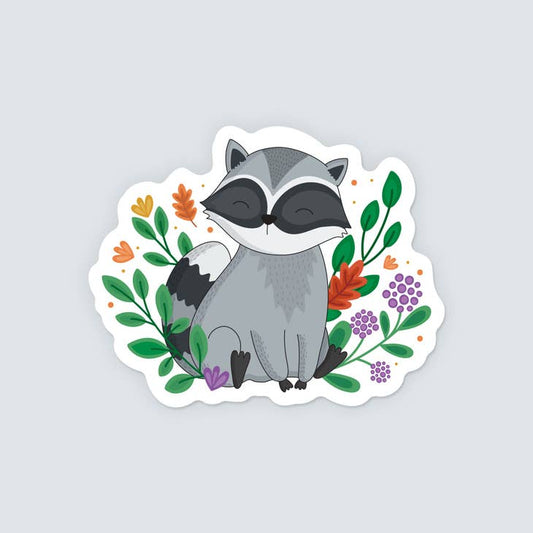 Inky in the Wild - Cute Raccoon Vinyl Sticker | Woodland | Autumn Stationery