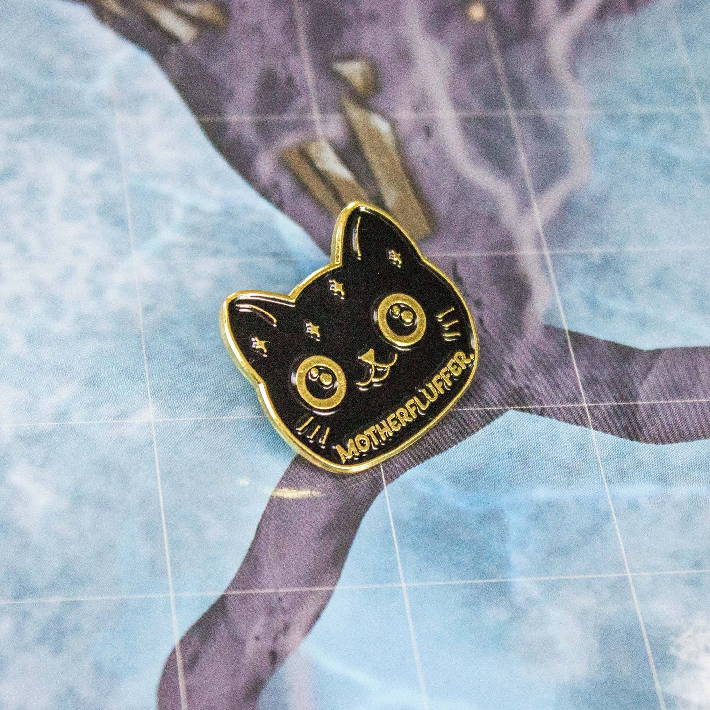 Mystery Dice Goblin - Motherfluffer Black Cat Pin