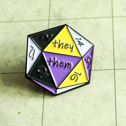 Mystery Dice Goblin - DnD They/Them Pin