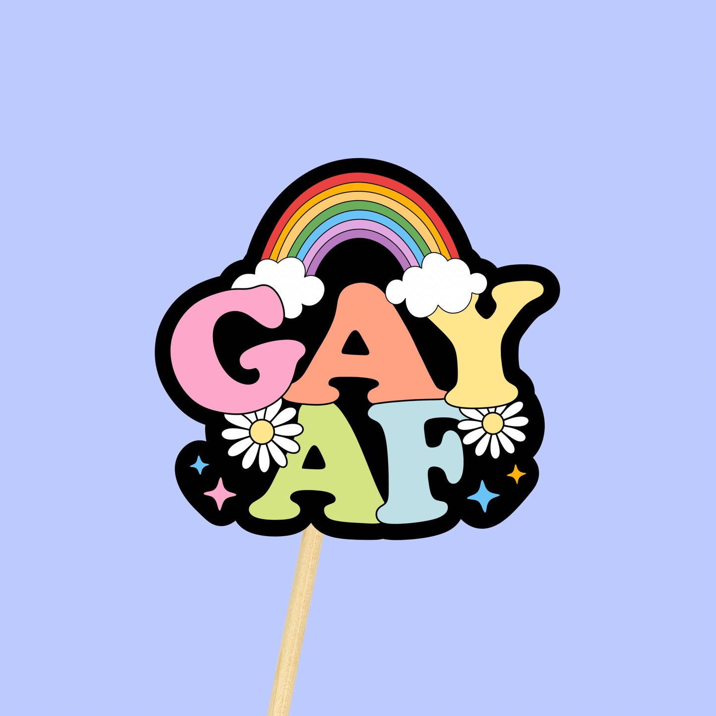 Positively Mental - Gay Pride Sticker, Colourful LGBTQ+ Sticker, Waterproof