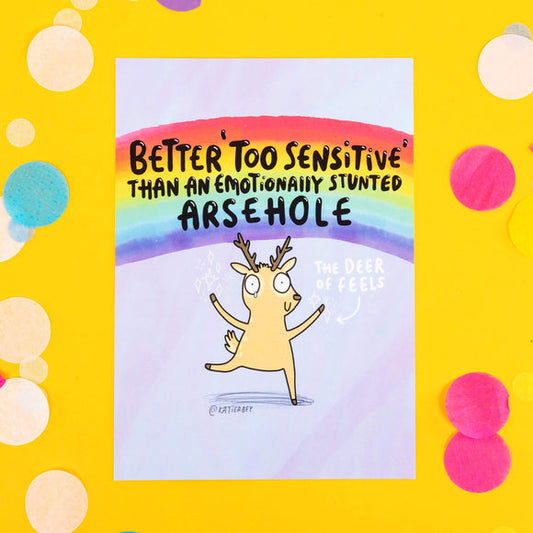 katie abey deer of feels postcard