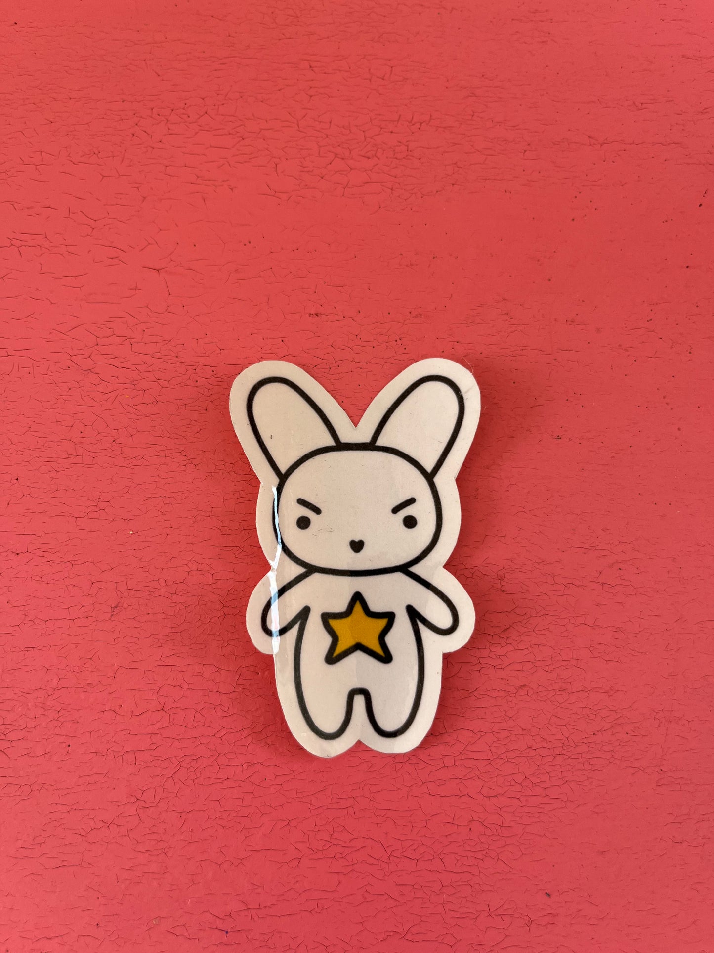 White bunny sticker - Clear Fearr