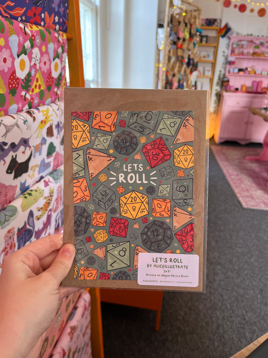 5x7 let’s roll print - Alice Illustrate