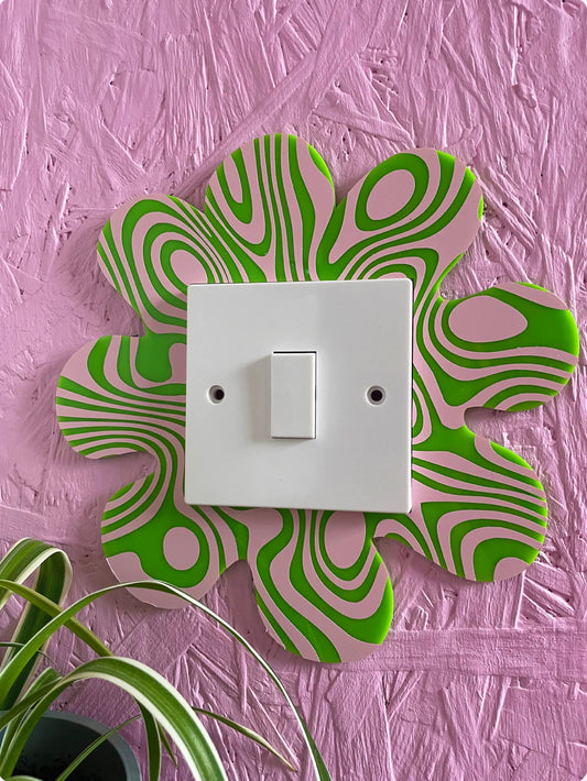 Green and pink light switch cover - Printed weird