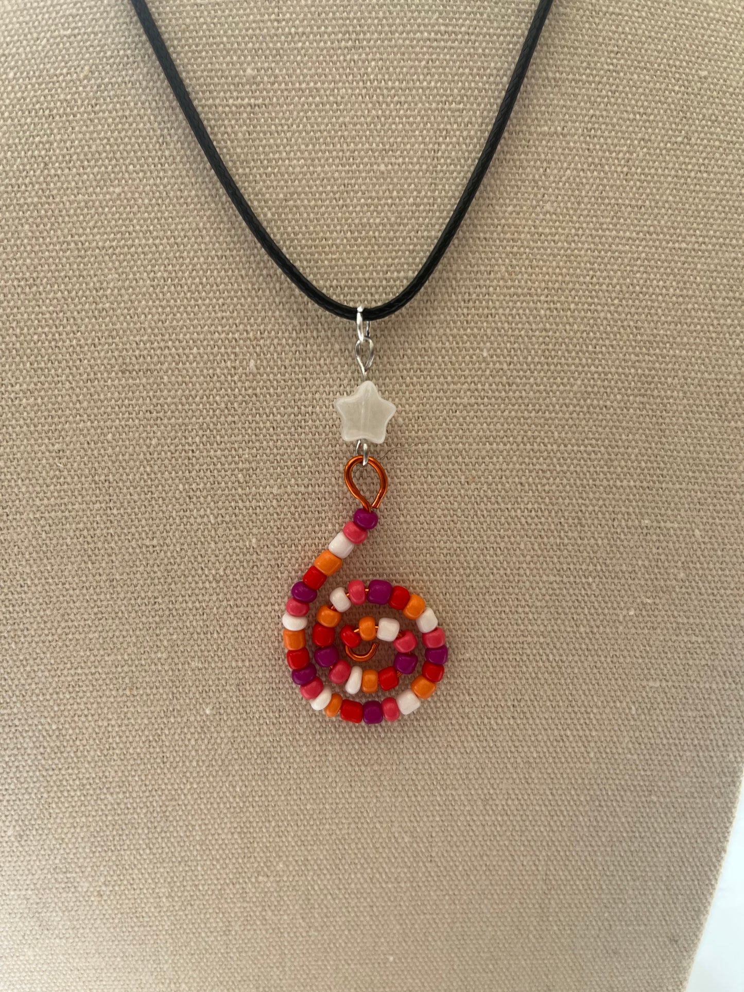 Lesbian Swirl Bead Pride Necklace by Clear Fearr