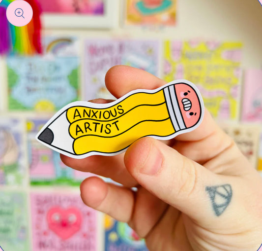 ‘ Anxious Artist ‘ Pencil Sticker - Kelly Lou