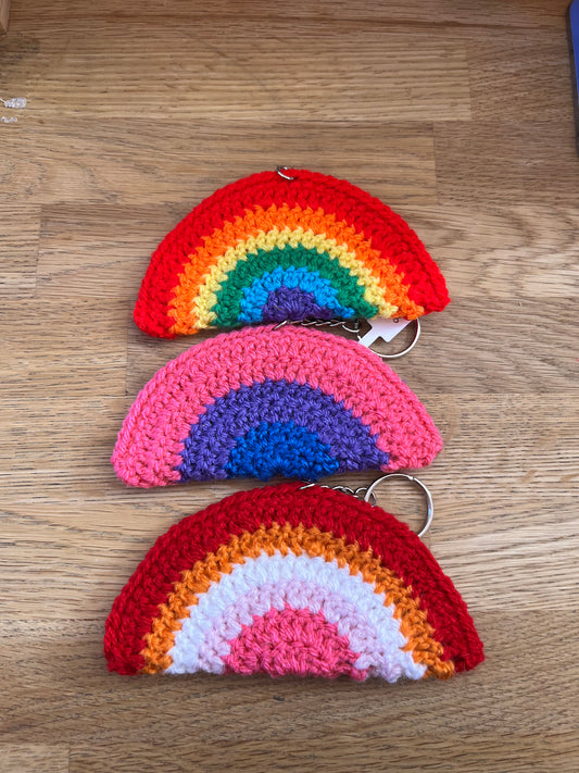 Big Crochet Rainbow Pride Keychains by Clear Fearr