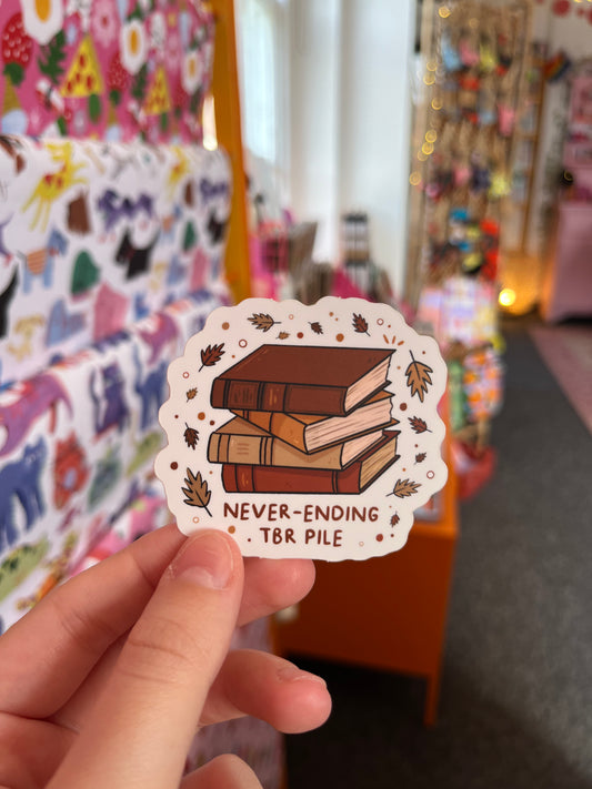 Never ending TBR pile sticker - Alice Illustrate