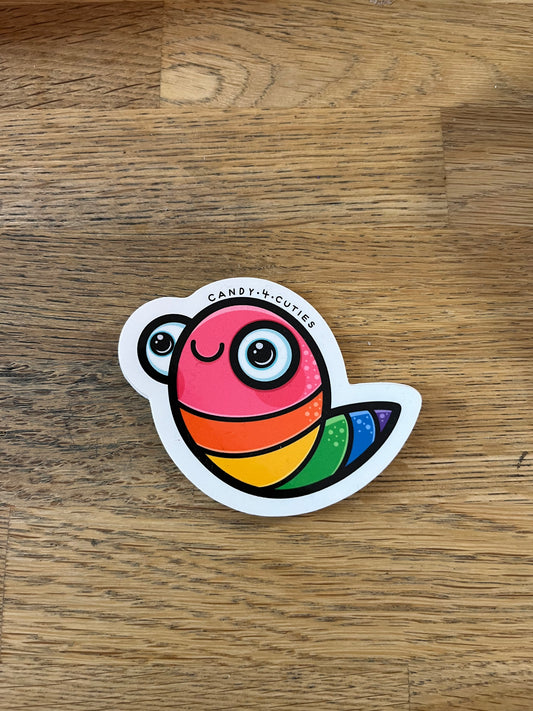 Rainbow Worm Sticker - Candy4Cuties