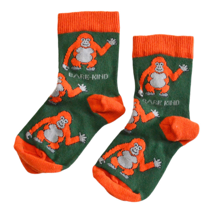 Bare Kind - Kids Bamboo Socks - Orangutans (kids 6-9)