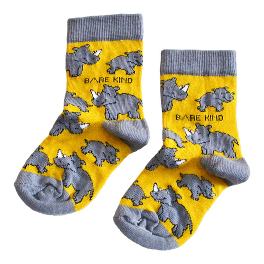 Bare Kind - Kids Bamboo Socks - Rhinos 6-9